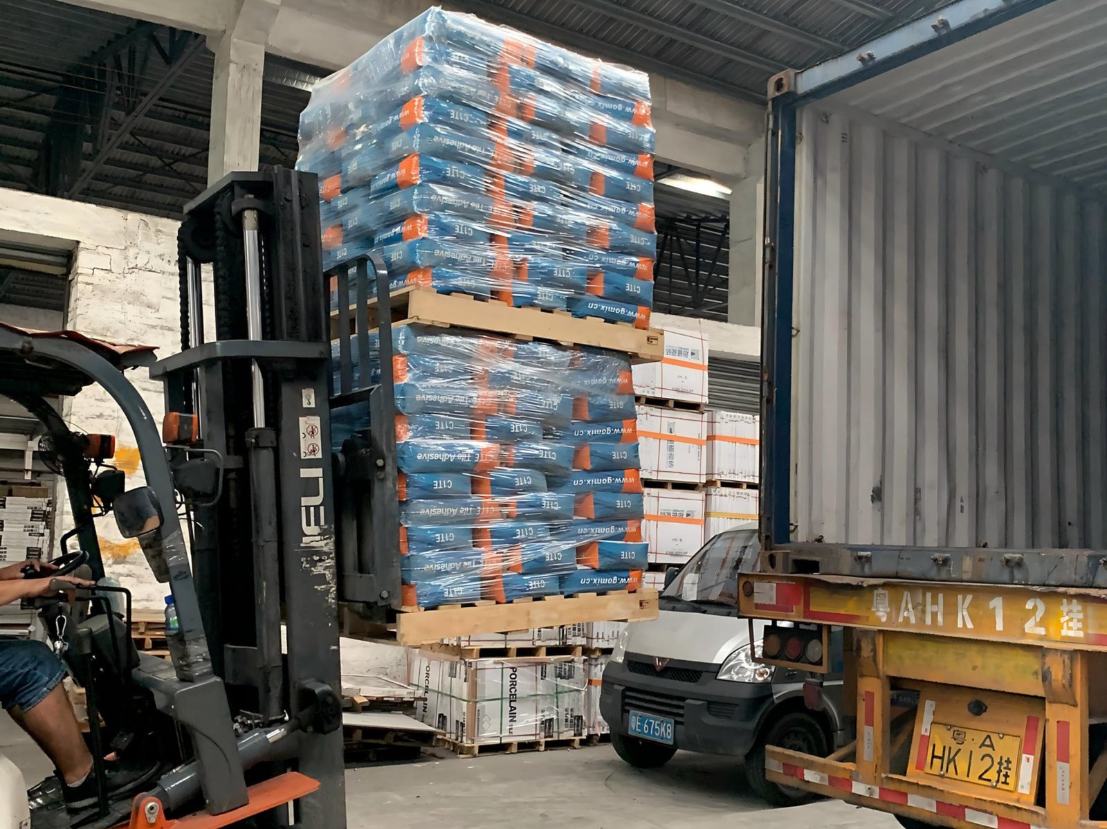 Container loading at factory